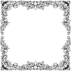 Vector luxury classic frame line art ink design