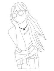 Kpop idol girl on stage. flat design style vector illustration  image.