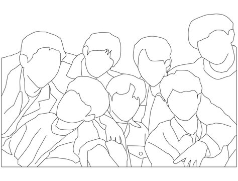 Kpop idol boys group. flat design style vector illustration  image.