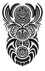 art silhouette for tattoo design illustration printing
