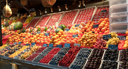 fruits and vegetables on the counter in a beautiful composition