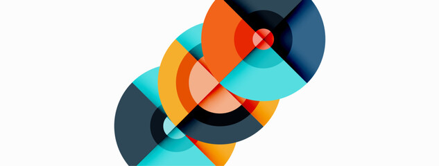 Obraz premium Circles with shadows trendy minimal geometric composition abstract background