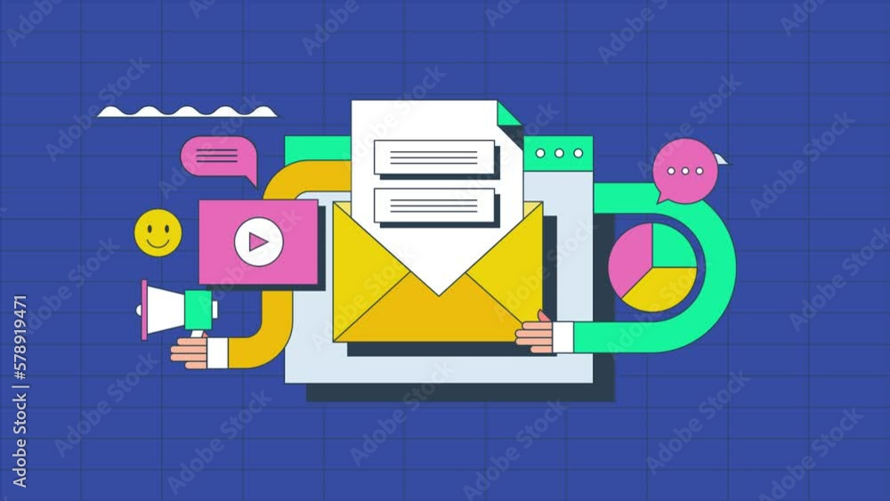 Poster sending promotional message to customer with information and offers, personalised email content base