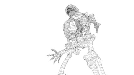 Fototapeta na wymiar Human skeleton. 3d illustration