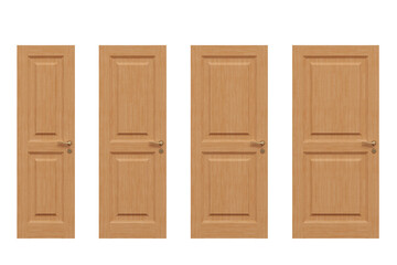 interior doors isolate on a transparent background, interior furniture, 3D illustration, cg render