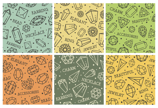 Decorative pattern set with line jewelry elements