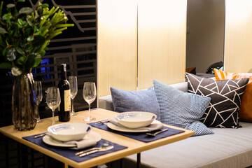 table setting at restaurant