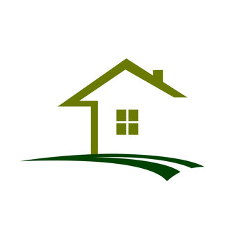 House icon logo with lines vector illustration