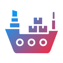 Vector Design Cargo Ship Icon Style