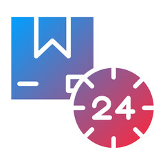 Vector Design 24 Hours Delivery Icon Style