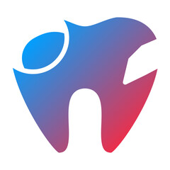 Vector Design Broken Tooth Icon Style