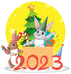 Year of the Rabbit Happy New Year Banner