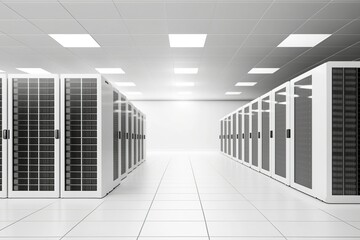 3D data storage server room