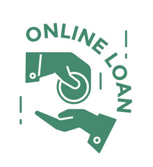 Online loan and trust, giving money services icon