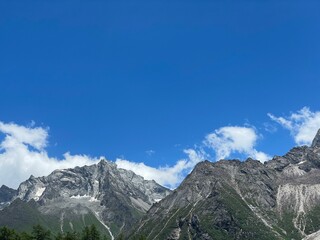 mountains and clouds