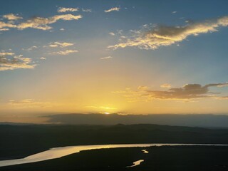 sunset over the lake