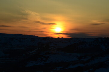 sunset in the mountains