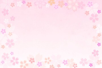 桜の花の和風背景 ピンクの春フレーム