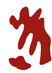 Red Abstract Shapes Decor