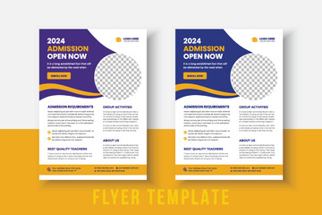 Creative and modern Kids Education Flyer. Kids Back to School Education Admission Poster Layout Template, Back to School Flyer, School Admission Template, Education Flyer and Poster Design.