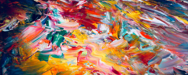 Color texture. Hand drawn oil painting on canvas. Abstract art background. Modern, contemporary art. Colorful canvas. Wall decor background	