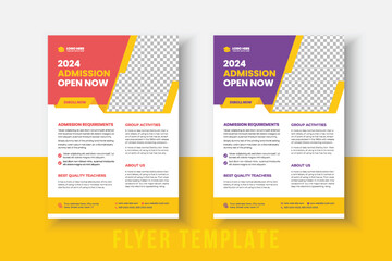 Creative and modern Kids Education Flyer. Kids Back to School Education Admission Poster Layout Template, Back to School Flyer, School Admission Template, Education Flyer and Poster Design.