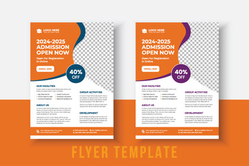 Creative and modern Kids Education Flyer. Kids Back to School Education Admission Poster Layout Template, Back to School Flyer, School Admission Template, Education Flyer and Poster Design.