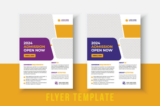 Creative and modern Kids Education Flyer. Kids Back to School Education Admission Poster Layout Template, Back to School Flyer, School Admission Template, Education Flyer and Poster Design.