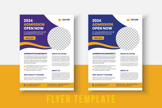 Creative and modern Kids Education Flyer. Kids Back to School Education Admission Poster Layout Template, Back to School Flyer, School Admission Template, Education Flyer and Poster Design.