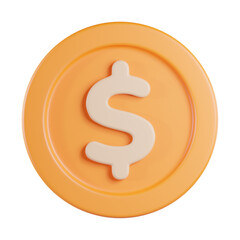 Dollar Coin 3D Icon