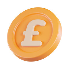 Pound Coin Currency 3D Icon