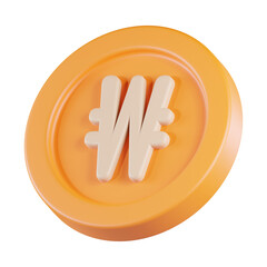 Won Coin Currency 3D Icon
