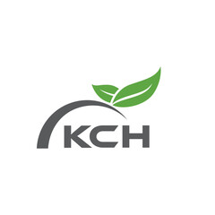 KCH letter nature logo design on white background. KCH creative initials letter leaf logo concept. KCH letter design.
