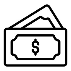 dollar line icon