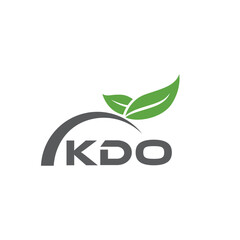 KDO letter nature logo design on white background. KDO creative initials letter leaf logo concept. KDO letter design.
