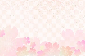 桜の花の和風背景 ピンクの春の壁紙 市松模様