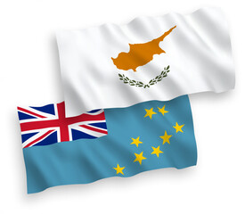 Flags of Cyprus and Tuvalu on a white background