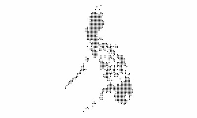 Philippines dotted map with grunge texture in dot style. Abstract vector illustration of a country map with halftone effect for infographic. 