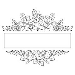 rose flower frame outline decoration