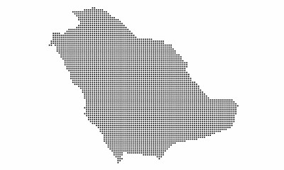 Fototapeta na wymiar Saudi Arabia dotted map with grunge texture in dot style. Abstract vector illustration of a country map with halftone effect for infographic. 