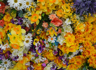 colorful artificial spring flower as background