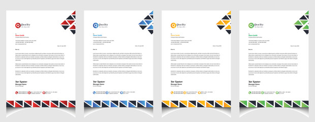 Corporate business colourful letterhead template with a4 size stationary item modern letterhead.