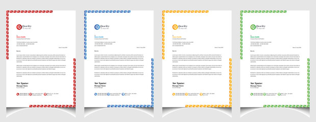 Corporate business colourful letterhead template with a4 size stationary item modern letterhead.