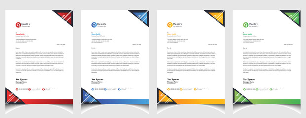 Corporate business colourful letterhead template with a4 size stationary item modern letterhead.