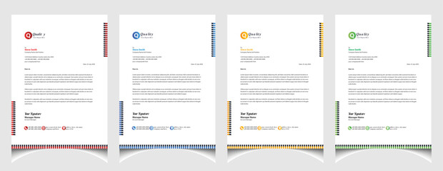 Corporate business colourful letterhead template with a4 size stationary item modern letterhead.