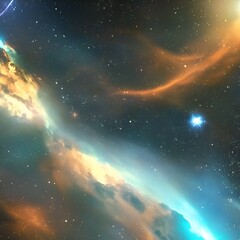 Obraz na płótnie Canvas illustration of space d with nebulae and stars