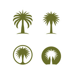Obraz premium Dates tree palm logo