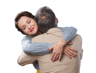 Happy couple embracing