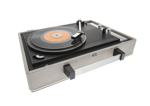 Retro portable turntable.