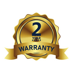warranty badge element illustration gold color, with premium colors, seals, medals, shields, badges, scrolls, and ornaments